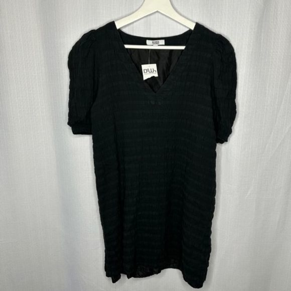 BB Dakota Black Gauze Shift Mini Dress